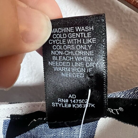 Ashley Stewart Maxi Dress Women’s Size 22 Striped Blue & White Pockets Zipper - Picture 11 of 15